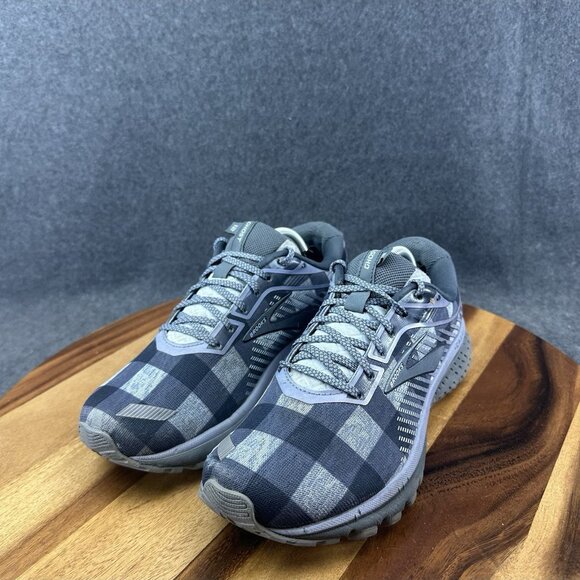 Brooks Ghost 12 Shoes Womens 8 Medium B Grey Purple Plaid Sneakers 1203051B442 - Picture 6 of 14